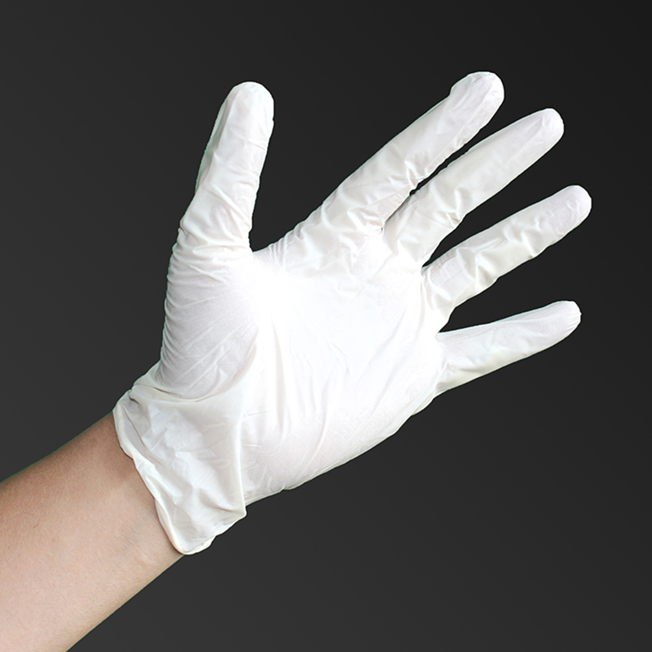 White vinyl gloves