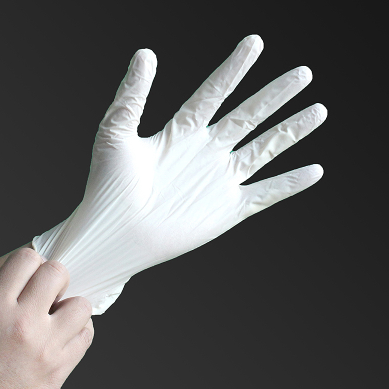 White vinyl gloves
